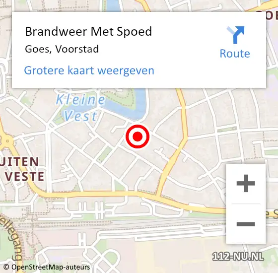 Locatie op kaart van de 112 melding: Brandweer Met Spoed Naar Goes, Voorstad op 28 mei 2015 23:08