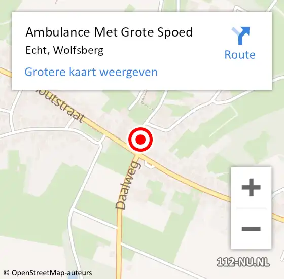 Locatie op kaart van de 112 melding: Ambulance Met Grote Spoed Naar Echt, Wolfsberg op 29 mei 2015 04:21