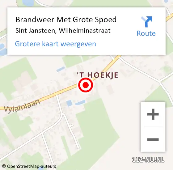 Locatie op kaart van de 112 melding: Brandweer Met Grote Spoed Naar Sint Jansteen, Wilhelminastraat op 29 mei 2015 08:33