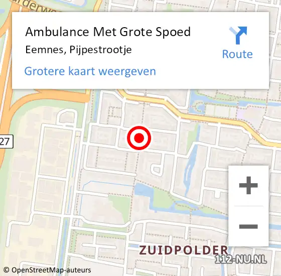 Locatie op kaart van de 112 melding: Ambulance Met Grote Spoed Naar Eemnes, Pijpestrootje op 9 november 2013 05:32