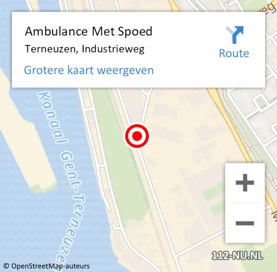 Locatie op kaart van de 112 melding: Ambulance Met Spoed Naar Terneuzen, Industrieweg op 29 mei 2015 12:00