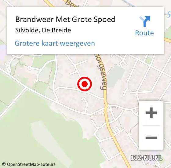 Locatie op kaart van de 112 melding: Brandweer Met Grote Spoed Naar Silvolde, De Breide op 29 mei 2015 12:08