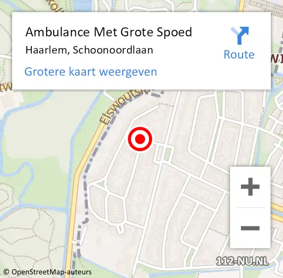 Locatie op kaart van de 112 melding: Ambulance Met Grote Spoed Naar Haarlem, Schoonoordlaan op 29 mei 2015 12:54