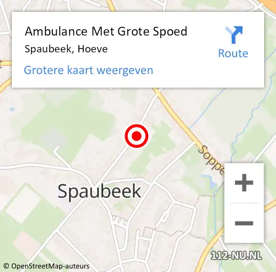 Locatie op kaart van de 112 melding: Ambulance Met Grote Spoed Naar Spaubeek, Hoeve op 29 mei 2015 13:14