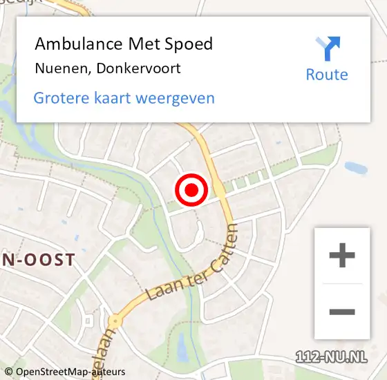 Locatie op kaart van de 112 melding: Ambulance Met Spoed Naar Nuenen, Donkervoort op 29 mei 2015 13:25