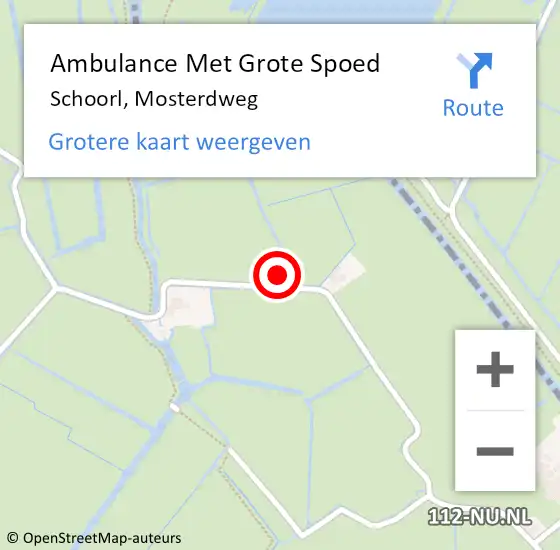 Locatie op kaart van de 112 melding: Ambulance Met Grote Spoed Naar Schoorl, Mosterdweg op 29 mei 2015 13:37