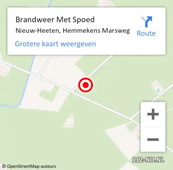 Locatie op kaart van de 112 melding: Brandweer Met Spoed Naar Nieuw-Heeten, Hemmekens Marsweg op 9 november 2013 06:59