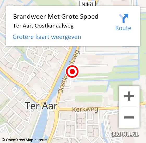 Locatie op kaart van de 112 melding: Brandweer Met Grote Spoed Naar Ter Aar, Oostkanaalweg op 29 mei 2015 14:46