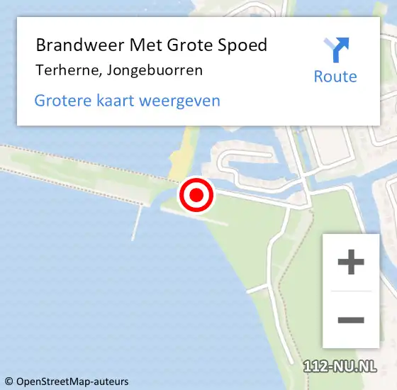 Locatie op kaart van de 112 melding: Brandweer Met Grote Spoed Naar Terherne, Jongebuorren op 29 mei 2015 16:50