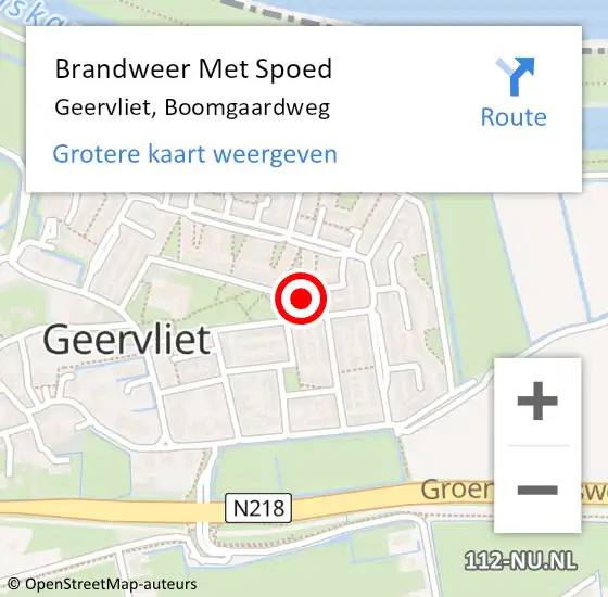 Locatie op kaart van de 112 melding: Brandweer Met Spoed Naar Geervliet, Boomgaardweg op 29 mei 2015 17:59