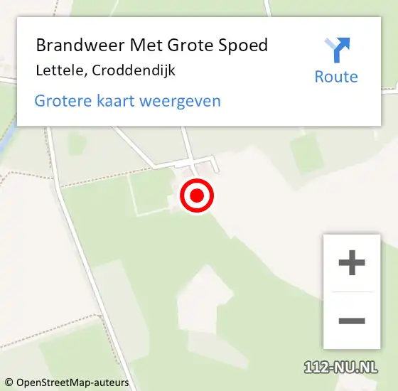 Locatie op kaart van de 112 melding: Brandweer Met Grote Spoed Naar Lettele, Croddendijk op 9 november 2013 08:22