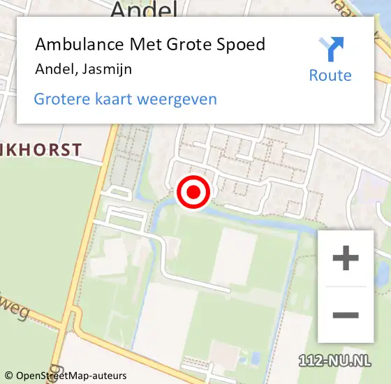 Locatie op kaart van de 112 melding: Ambulance Met Grote Spoed Naar Andel, Jasmijn op 29 mei 2015 21:05