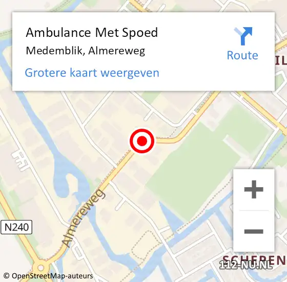 Locatie op kaart van de 112 melding: Ambulance Met Spoed Naar Medemblik, Almereweg op 29 mei 2015 22:10