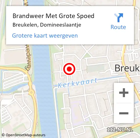 Locatie op kaart van de 112 melding: Brandweer Met Grote Spoed Naar Breukelen, Domineeslaantje op 29 mei 2015 23:06