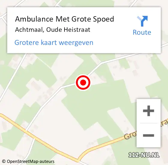 Locatie op kaart van de 112 melding: Ambulance Met Grote Spoed Naar Achtmaal, Oude Heistraat op 29 mei 2015 23:39