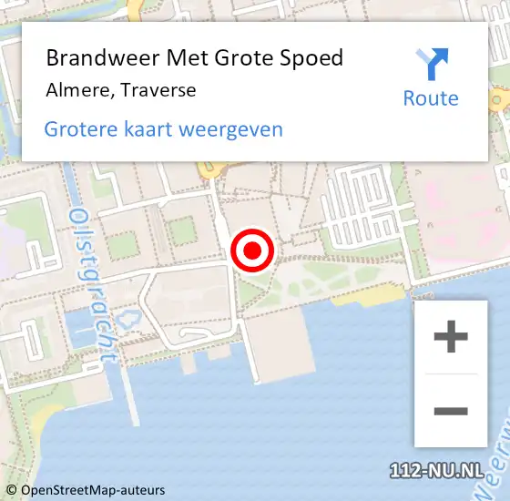Locatie op kaart van de 112 melding: Brandweer Met Grote Spoed Naar Almere, Traverse op 30 mei 2015 01:50