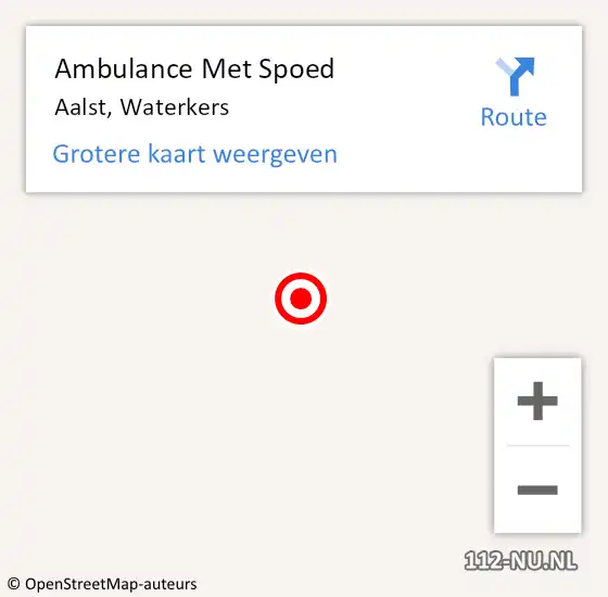 Locatie op kaart van de 112 melding: Ambulance Met Spoed Naar Aalst, Waterkers op 30 mei 2015 10:32