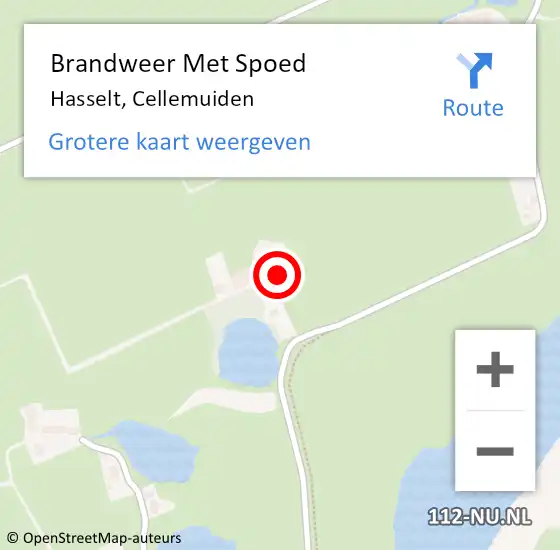 Locatie op kaart van de 112 melding: Brandweer Met Spoed Naar Hasselt, Cellemuiden op 30 mei 2015 10:55