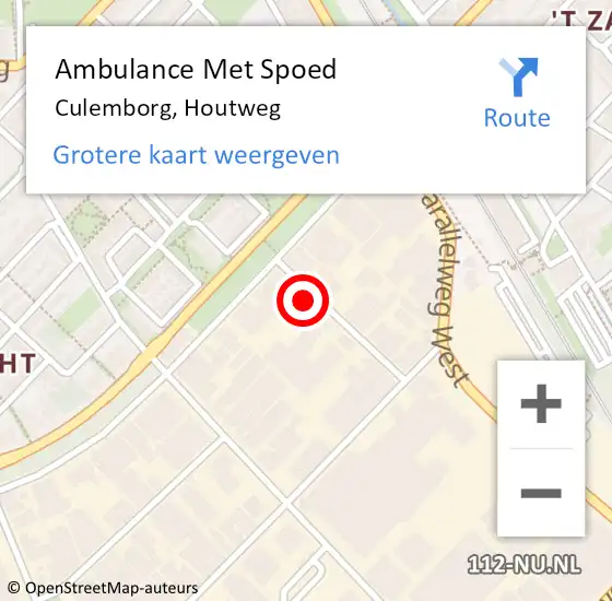 Locatie op kaart van de 112 melding: Ambulance Met Spoed Naar Culemborg, Houtweg op 30 mei 2015 11:55