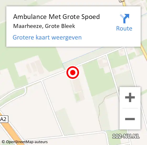 Locatie op kaart van de 112 melding: Ambulance Met Grote Spoed Naar Maarheeze, Grote Bleek op 30 mei 2015 12:05
