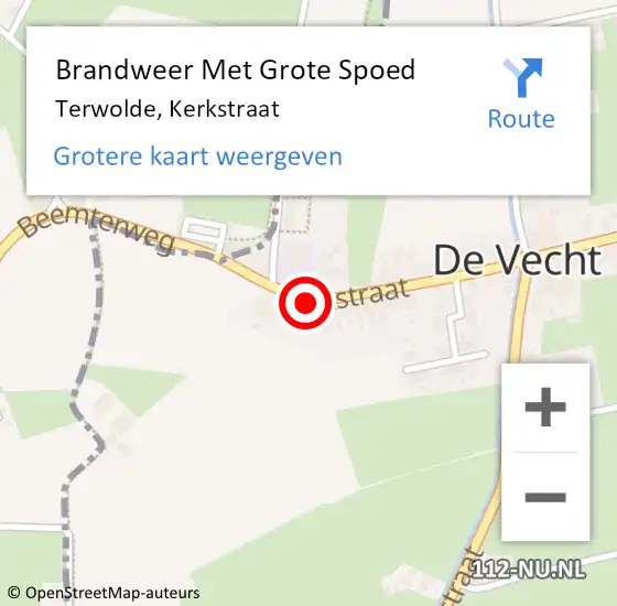 Locatie op kaart van de 112 melding: Brandweer Met Grote Spoed Naar Terwolde, Kerkstraat op 30 mei 2015 12:14