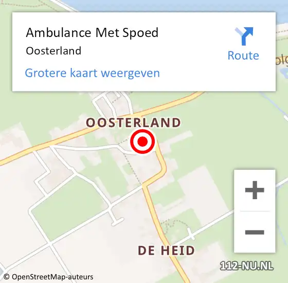 Locatie op kaart van de 112 melding: Ambulance Met Spoed Naar Oosterland, Maatje Harings Jobsweg op 30 mei 2015 12:50