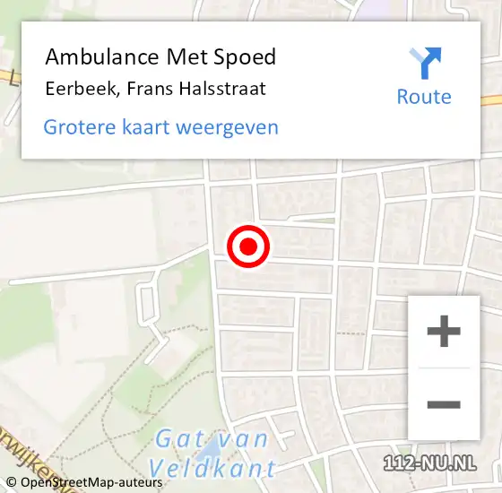 Locatie op kaart van de 112 melding: Ambulance Met Spoed Naar Eerbeek, Frans Halsstraat op 30 mei 2015 13:21