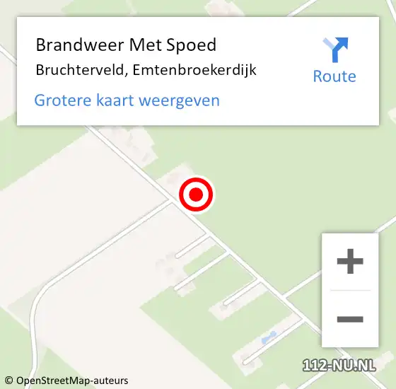 Locatie op kaart van de 112 melding: Brandweer Met Spoed Naar Bruchterveld, Emtenbroekerdijk op 30 mei 2015 14:04