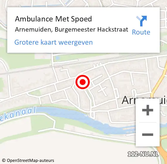 Locatie op kaart van de 112 melding: Ambulance Met Spoed Naar Arnemuiden, Burgemeester Hackstraat op 30 mei 2015 16:27