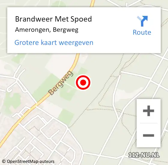 Locatie op kaart van de 112 melding: Brandweer Met Spoed Naar Amerongen, Bergweg op 30 mei 2015 17:04