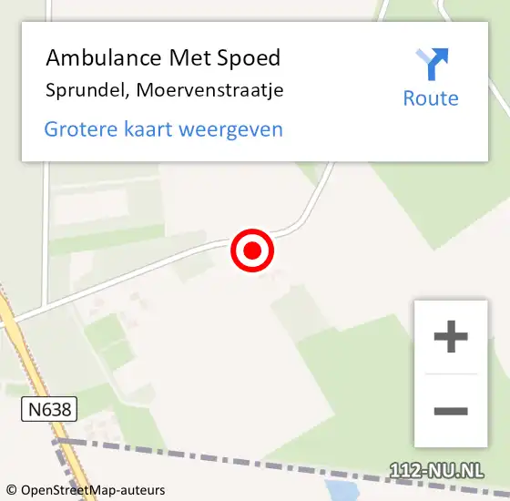 Locatie op kaart van de 112 melding: Ambulance Met Spoed Naar Sprundel, Moervenstraatje op 30 mei 2015 17:48