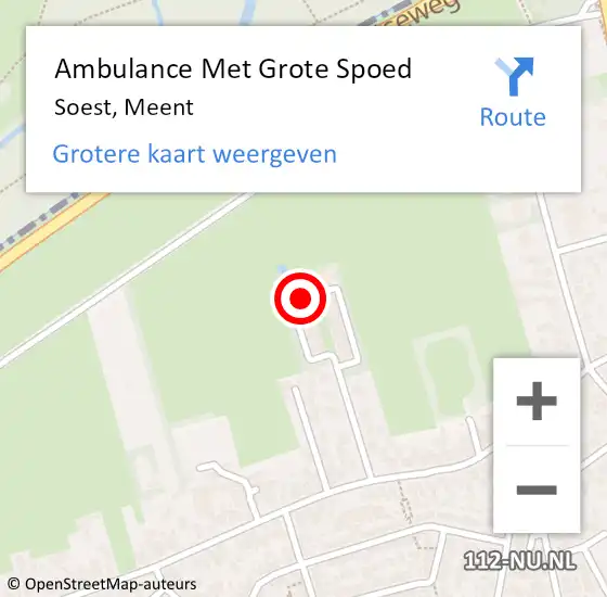 Locatie op kaart van de 112 melding: Ambulance Met Grote Spoed Naar Soest, Meent op 30 mei 2015 17:50