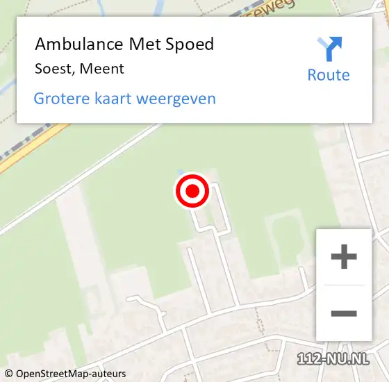 Locatie op kaart van de 112 melding: Ambulance Met Spoed Naar Soest, Meent op 30 mei 2015 18:24