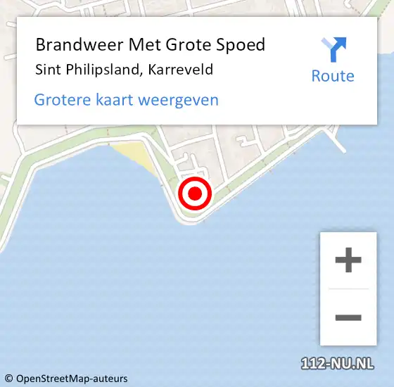 Locatie op kaart van de 112 melding: Brandweer Met Grote Spoed Naar Sint Philipsland, Karreveld op 30 mei 2015 19:20