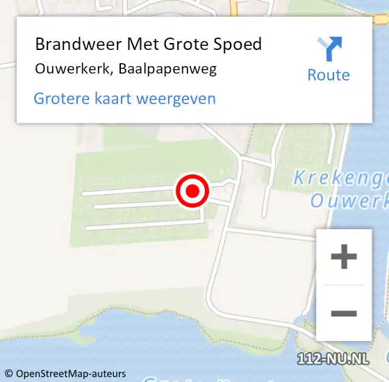 Locatie op kaart van de 112 melding: Brandweer Met Grote Spoed Naar Ouwerkerk, Baalpapenweg op 30 mei 2015 19:20