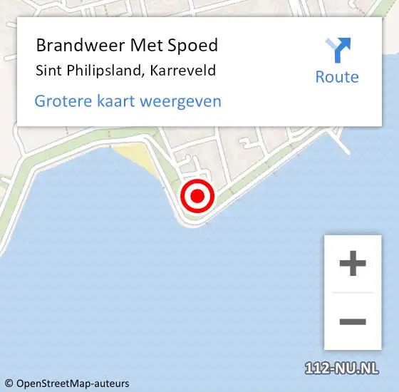 Locatie op kaart van de 112 melding: Brandweer Met Spoed Naar Sint Philipsland, Karreveld op 30 mei 2015 19:31