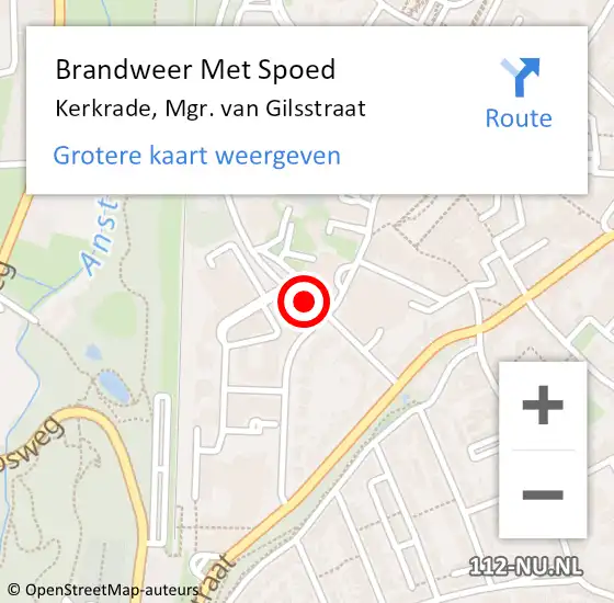 Locatie op kaart van de 112 melding: Brandweer Met Spoed Naar Kerkrade, Mgr. van Gilsstraat op 30 mei 2015 19:38