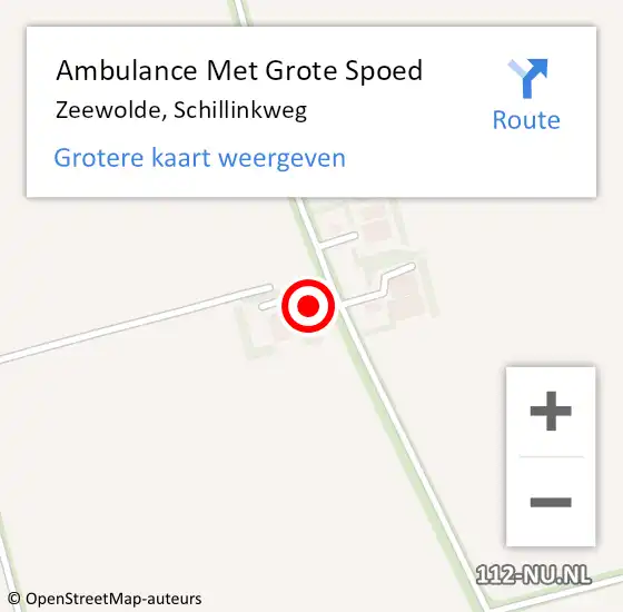 Locatie op kaart van de 112 melding: Ambulance Met Grote Spoed Naar Zeewolde, Schillinkweg op 30 mei 2015 20:21