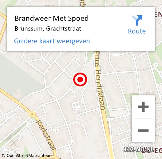 Locatie op kaart van de 112 melding: Brandweer Met Spoed Naar Brunssum, Grachtstraat op 30 mei 2015 20:34