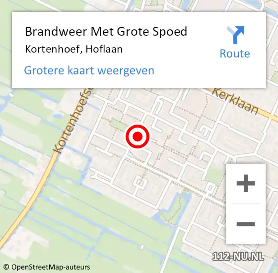 Locatie op kaart van de 112 melding: Brandweer Met Grote Spoed Naar Kortenhoef, Hoflaan op 30 mei 2015 21:20