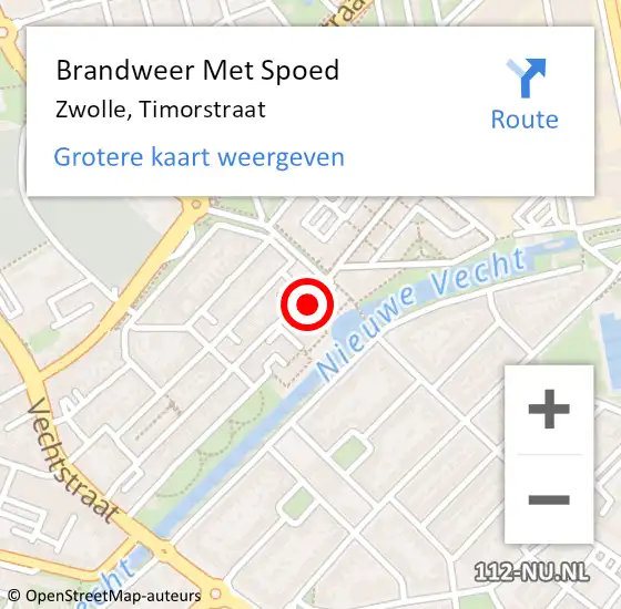 Locatie op kaart van de 112 melding: Brandweer Met Spoed Naar Zwolle, Timorstraat op 30 mei 2015 23:21