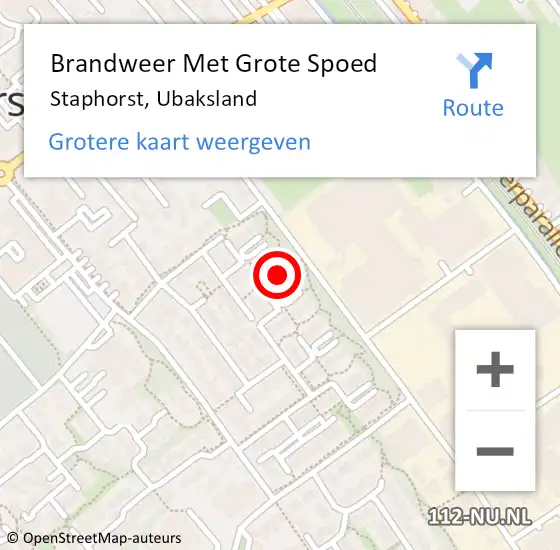 Locatie op kaart van de 112 melding: Brandweer Met Grote Spoed Naar Staphorst, Ubaksland op 30 mei 2015 23:59