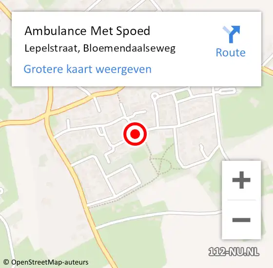 Locatie op kaart van de 112 melding: Ambulance Met Spoed Naar Lepelstraat, Bloemendaalseweg op 31 mei 2015 00:20