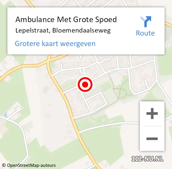 Locatie op kaart van de 112 melding: Ambulance Met Grote Spoed Naar Lepelstraat, Bloemendaalseweg op 31 mei 2015 00:21