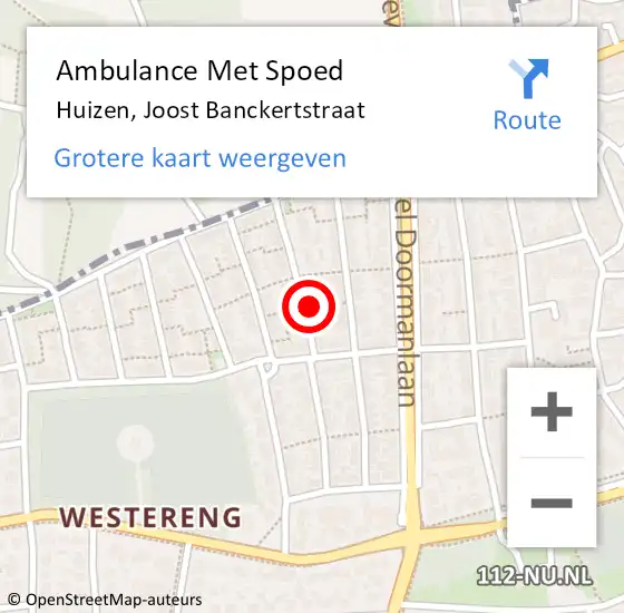 Locatie op kaart van de 112 melding: Ambulance Met Spoed Naar Huizen, Joost Banckertstraat op 31 mei 2015 01:12