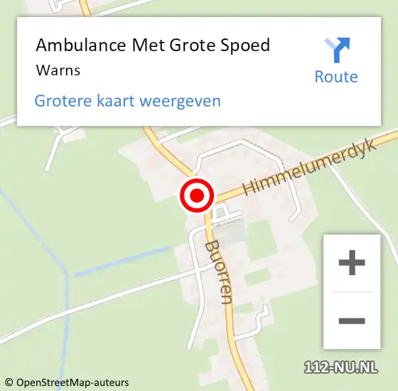 Locatie op kaart van de 112 melding: Ambulance Met Grote Spoed Naar Warns op 9 november 2013 10:51