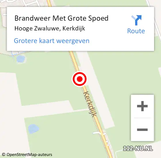 Locatie op kaart van de 112 melding: Brandweer Met Grote Spoed Naar Hooge Zwaluwe, Kerkdijk op 31 mei 2015 01:43