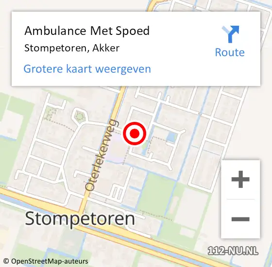 Locatie op kaart van de 112 melding: Ambulance Met Spoed Naar Stompetoren, Akker op 31 mei 2015 03:42