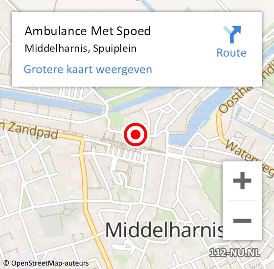 Locatie op kaart van de 112 melding: Ambulance Met Spoed Naar Middelharnis, Spuiplein op 31 mei 2015 04:10