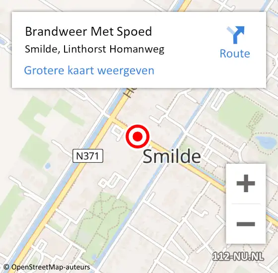 Locatie op kaart van de 112 melding: Brandweer Met Spoed Naar Smilde, Linthorst Homanweg op 31 mei 2015 05:03